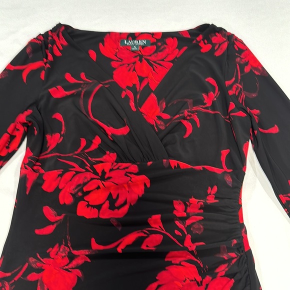 Ralph Lauren Black and Red Floral Dress - Picture 2 of 5